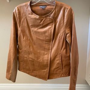Vince Leather Jacket Asymmetrical zip